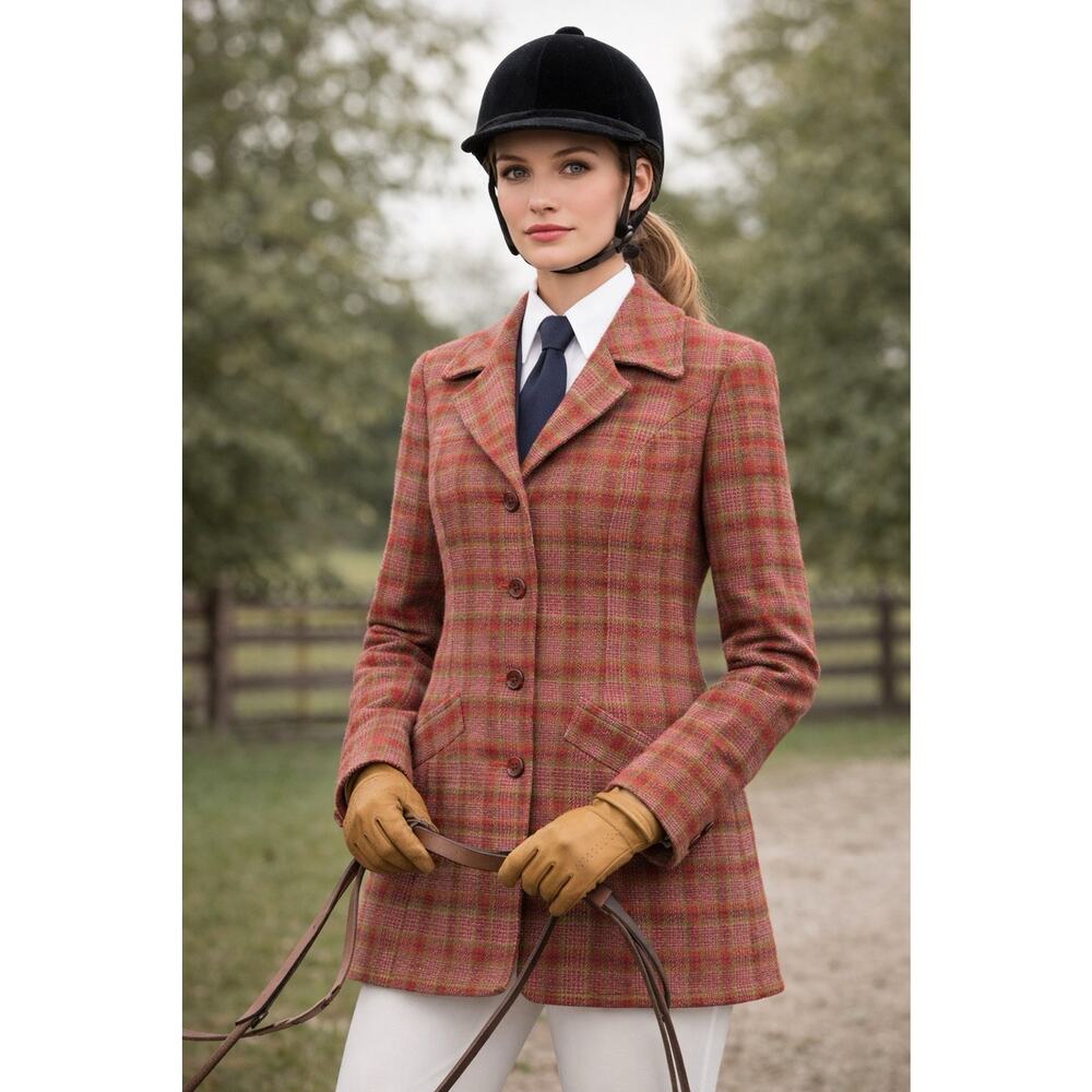 VTG 70’s Pendleton USA Virgin Wool Tartan Preppy Riding Longline Jacket Blazer 4 - Picture 2 of 7